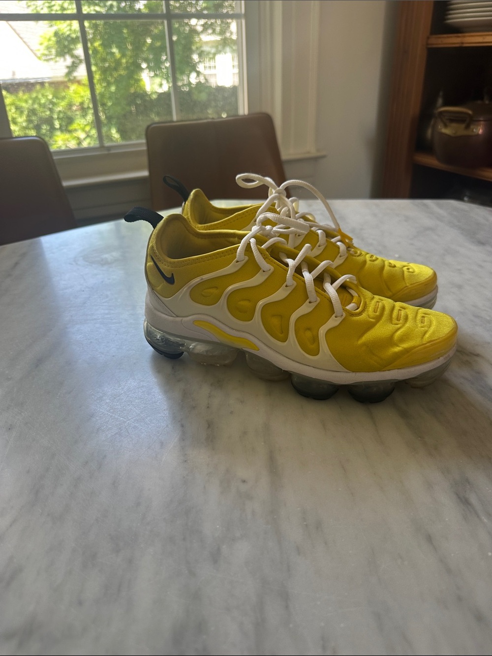Nike Yellow and White VaporMax Plus Sneakers 7.5